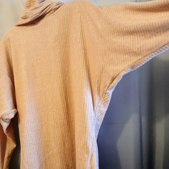 NEW Lightweight Terry Cowl neck Sweater Top womens M Pink stretch knit Long slv - Picture 8 of 8